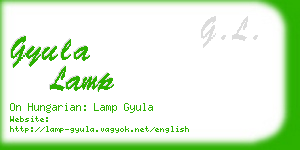 gyula lamp business card